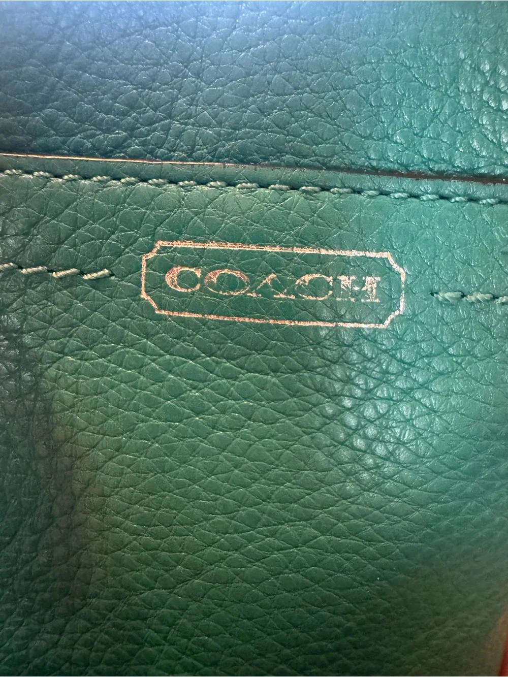 Coach Green Pebbled Leather Wristlet Pouch